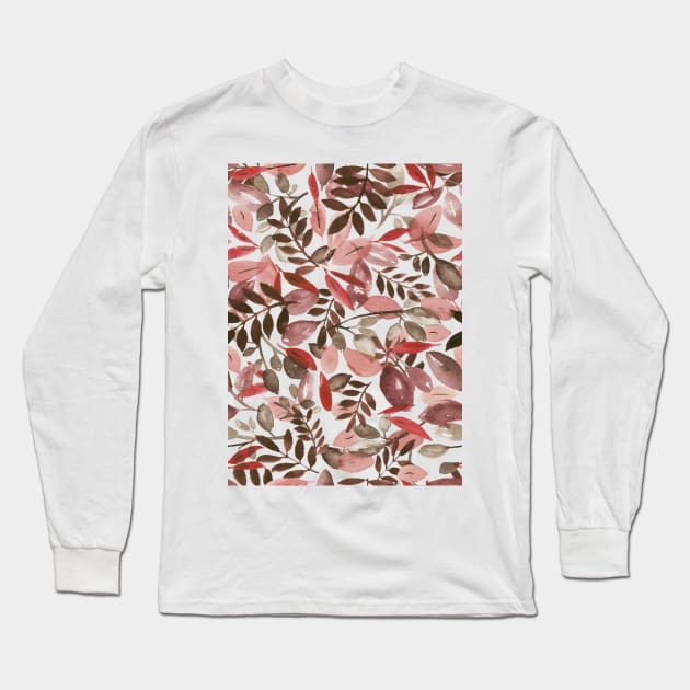 Abstract Leaves Pattern Long Sleeve T-Shirt by gusstvaraonica